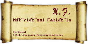 Máriássi Fabióla névjegykártya